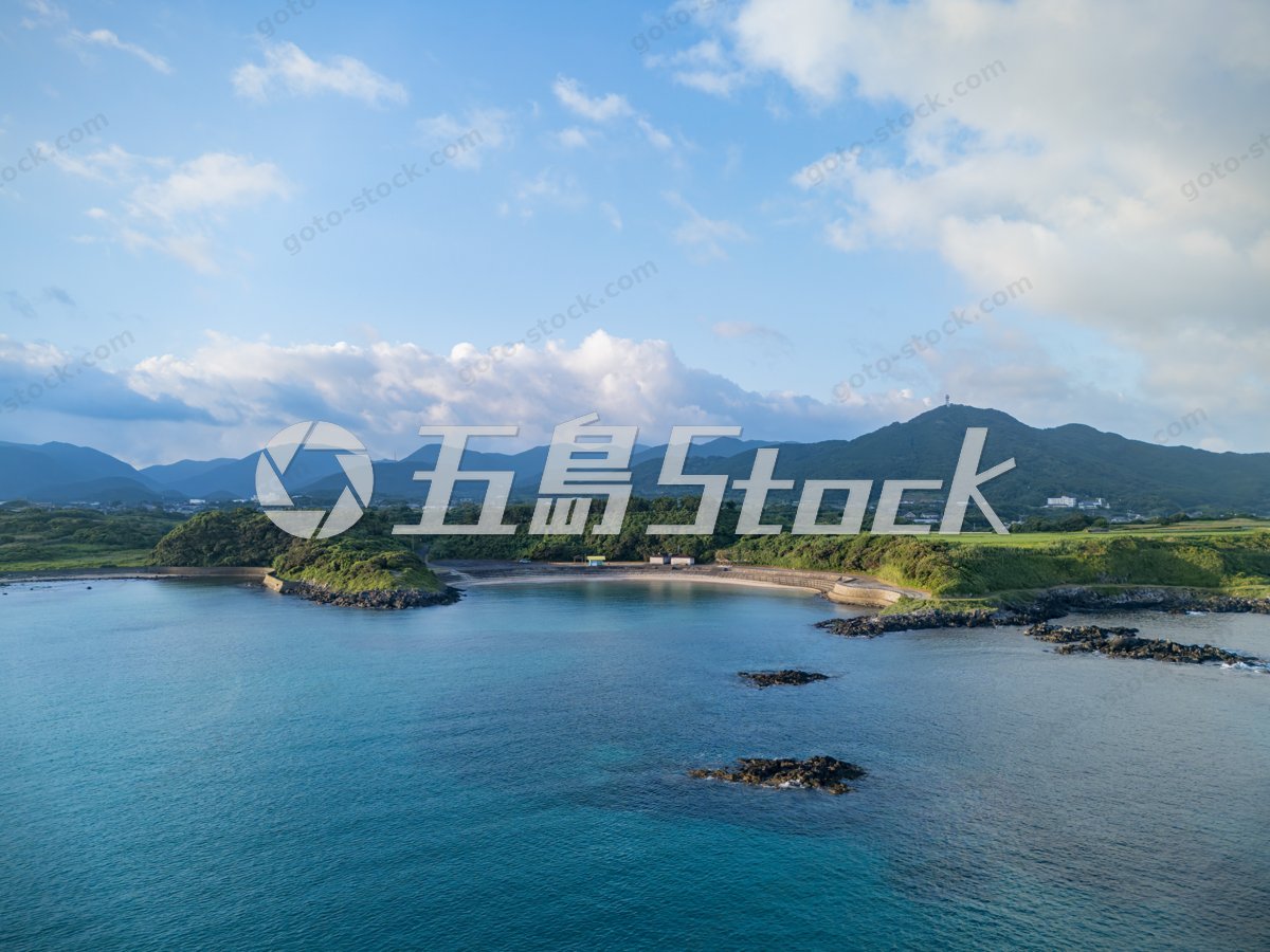 海から望む岐宿・浜田海水浴場
