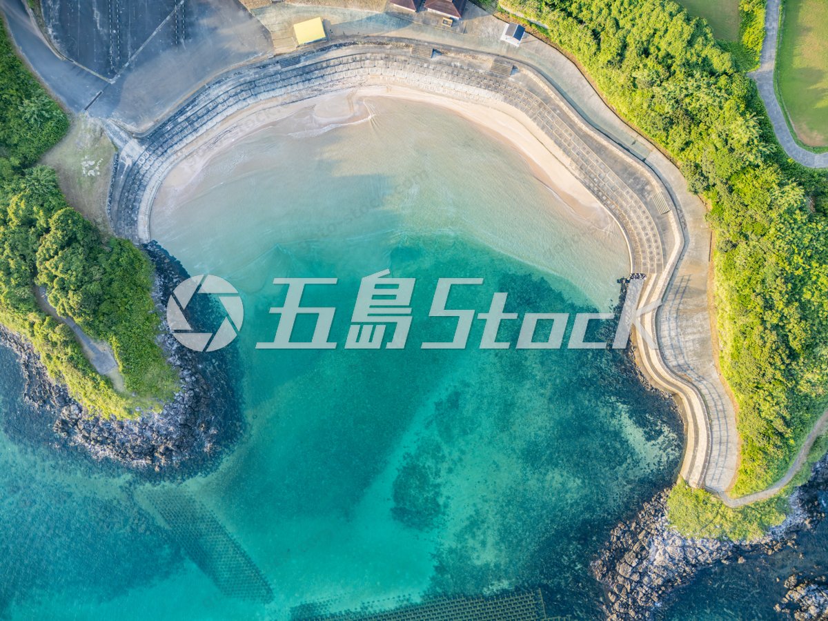 真上から見る浜田海水浴場