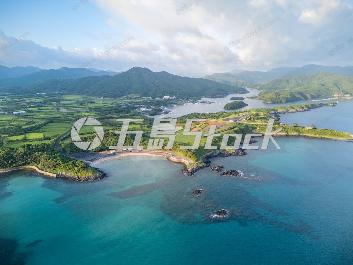 浜田海水浴場と岐宿の海・田園風景